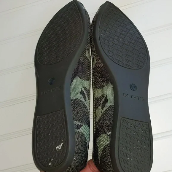 Rothy's Women's Size W7 The Point Green Camo Lightweight Slip On Flats China - Picture 8 of 10